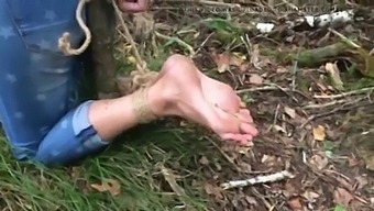 Outdoor Bondage And Foot Fetish With Amateur Babe