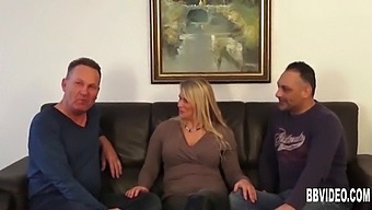 A Well-Endowed German Mature Woman Engages In A Threesome With Two Partners
