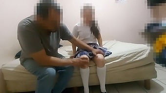 Mexican Schoolgirl And Neighbor Team Up For A Surprise Gift And Have Sex With Each Other In A Real Homemade Video
