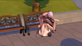 Gay Men Engage In Sexual Activity In A Park Setting Within The Sims 4 Video Game