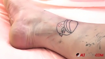Intense Lesbian Strapon Action With Big Natural Tits And Tattoos