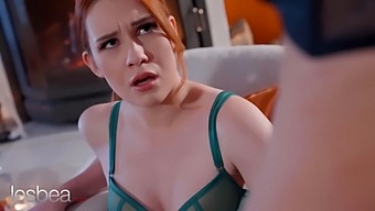 Redhead Lesbian Uses Strapon On Arian Joy Before Scissoring Climax